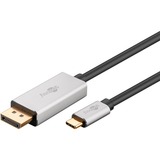goobay USB-C naar DisplayPort kabel Zwart/zilver, 2 meter