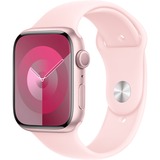 Apple Watch Series 9 smartwatch Roze/rosé, Aluminium, 45 mm, Sportbandje (S/M)