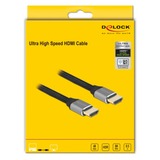 DeLOCK Ultra High Speed HDMI kabel Grijs, 0,5 meter, 8K 60Hz, 48 Gbps
