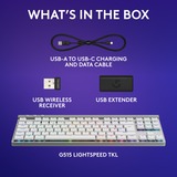 Logitech G515 LIGHTSPEED TKL RGB mechanisch gaming toetsenbord Wit, US-International lay-out (QWERTY), GL Tactile, 80% (TKL)	, Double-shot PBT, Bluetooth, 2.4GHz, USB