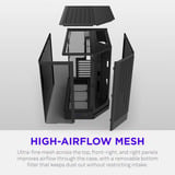 NZXT H6 RGB+ midi tower behuizing Zwart | 2x USB-A | 1x USB-C | RGB | Tempered Glass