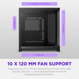 NZXT H6 RGB+ midi tower behuizing Zwart | 2x USB-A | 1x USB-C | RGB | Tempered Glass