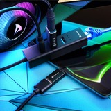 Sharkoon 3-Port USB 3.2 Gen 1 Aluminium + Gigabit LAN dockingstation Zwart