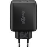 goobay 65W GaN USB-C PD Dual Fast Charger Zwart