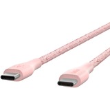 Belkin BOOSTCHARGE USB-C > USB-C kabel met bandje Roze, 1,2 meter