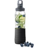 Emsa Drink2GO Glas Drinkfles Transparant/zwart, 0,7 Liter