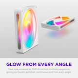 NZXT F140 RGB case fan Wit, 140 x 140 x 25 mm, PWM