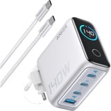 Anker 140W Zolo wandoplader met led-scherm Zilver
