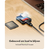 ICY BOX Mini M.2 NVMe SSD externe behuizing Zwart, USB-A 3.2 (10 Gbit/s), USB-C 3.2 (10 Gbit/s)