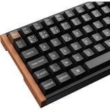 Keychron K4 HE-F1Z Wireless, toetsenbord Zwart/houtkleur, BE Lay-out, Gateron Double-Rail Magnetic Nebula, RGB leds, 96%, Double-shot PBT, Hot-swappable, Bluetooth, 2.4GHz