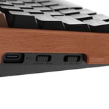 Keychron K4 HE-F1Z Wireless, toetsenbord Zwart/houtkleur, BE Lay-out, Gateron Double-Rail Magnetic Nebula, RGB leds, 96%, Double-shot PBT, Hot-swappable, Bluetooth, 2.4GHz