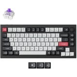 Keychron Q1 HE-H1Z QMK, toetsenbord Zwart, DE lay-out, Gateron Double-Rail Magnetic Nebula, RGB leds, 75%, Hot-swappable, Bluetooth, 2.4GHz