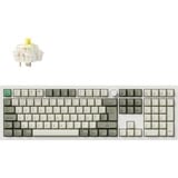 Keychron Q6 Max-P4Z QMK RGB mechanisch toetsenbord Wit, BE lay-out (AZERTY), Gateron Jupiter Banana, 100%, Hot-swappable, Bluetooth, 2.4GHz