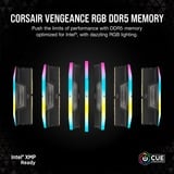 Corsair 128 GB DDR5-5600 Quad-Kit werkgeheugen Zwart, CMH128GX5M4B5600C40, Vengeance RGB, XMP