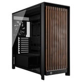 Corsair FRAME 5000D WOOD RS midi tower behuizing Zwart/houtkleur | 3x USB-C | Tempered Glass