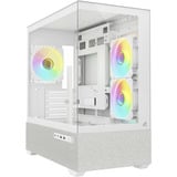 Sharkoon MK7 ARGB mini tower behuizing Wit | 2x USB-A | 1x USB-C | RGB | Tempered Glass