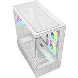 Sharkoon MK7 ARGB mini tower behuizing Wit | 2x USB-A | 1x USB-C | RGB | Tempered Glass