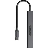 Sitecom USB-C naar 4x USB-A Nano Hub usb-hub Grijs