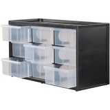 Stanley Ladenkastje 9 compartimenten gereedschapsbox Zwart/transparant
