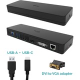 i-tec USB 3.0 / USB-C Dual Display Docking Station HDMI DVI + VGA Zwart