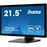 iiyama ProLite T2238MSC-B1 21.5" touchscreen monitor Zwart (mat), Touch, HDMI, DisplayPort, USB, Audio