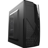 Aerocool CS-1102, Tower-behuizing Zwart | 2x USB-A 2.0 | USB-A 3.2 (5 Gbit/s) | 2x Audio