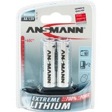Ansmann Extreme Lithium Mignon AA batterij Zilver, 2x AA (Mignon)