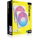 Corsair iCUE LINK RX140 RGB Starterskit case fan Wit, 2 stuks, 4-pin PWM