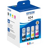 Epson Multipack EcoTank 104 inkt C13T00P640, Zwart, Cyaan, Magenta, Geel