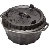 Petromax Gietijzeren ringcakevorm met deksel (gf1) | Inhoud pan 3 liter | Inhoud deksel 1 liter | kookpan Zwart, Ø 23,8 cm | Cast iron Ring Cake Pan with Tart Case Lid