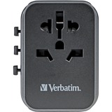 Verbatim Universele reisadapter UTA-03 reisstekker Zwart/zilver, 2x USB-A, 3x USB-C