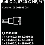Wera Belt C 2 Zyklop doppenset, 1/2" dopsleutel Zwart, 6-delig, met vasthoudfunctie