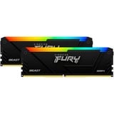 Kingston FURY 32 GB DDR4-3200 (2x 16 GB) Kit werkgeheugen Zwart, KF432C16BB2AK2/32, Beast RGB, XMP