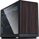 Lian Li A3-mATX Black (Wood Edition) midi tower behuizing Zwart/houtkleur | 2x USB-A | 1x USB-C | Tempered Glass