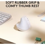 Logitech Lift voor Mac Verticale Ergonomische Muis - Rechtshandig Wit, 400 - 4000 dpi, Bluetooth Low Energy
