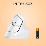 Logitech Lift voor Mac Verticale Ergonomische Muis - Rechtshandig Wit, 400 - 4000 dpi, Bluetooth Low Energy