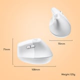 Logitech Lift voor Mac Verticale Ergonomische Muis - Rechtshandig Wit, 400 - 4000 dpi, Bluetooth Low Energy