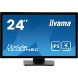 iiyama ProLite T2452MSC-B1AG 23.8" touchscreen monitor Zwart, 75 Hz, Touch, HDMI, DisplayPort, USB, Audio