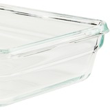 Emsa CLIP & CLOSE glazen vershoudcontainer doos Transparant/rood, 0,18 liter