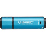 Kingston IronKey Vault Privacy 50 128 GB usb-stick Lichtblauw/zwart, USB-A 3.2 Gen 1 (5 Gbit/s)