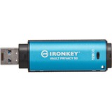 Kingston IronKey Vault Privacy 50 128 GB usb-stick Lichtblauw/zwart, USB-A 3.2 Gen 1 (5 Gbit/s)