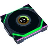 Lian Li UNI FAN SL120 LCD Wireless Reverse Blade RGB case fan Zwart, 120 x 124.5 x 28 mm, PWM