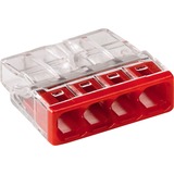 Wago Serie 2273 COMPACT-lasklem - 4x2,5 mm² Transparant/rood, 100 stuks
