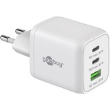 goobay 65W GaN USB-C PD Nano Multiport snellader Wit, 2x USB-C, 1x USB-A