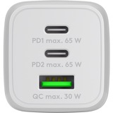 goobay 65W GaN USB-C PD Nano Multiport snellader Wit, 2x USB-C, 1x USB-A