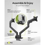 goobay Dual Monitor Mount, 17 tot 32 inch monitorarm Zwart