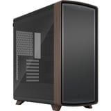 Fractal Design Summit Black TG midi tower behuizing Zwart/houtkleur | 2x USB-A | 1x USB-C | Tempered Glass