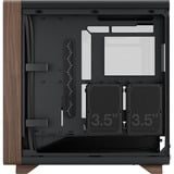 Fractal Design Summit Black TG midi tower behuizing Zwart/houtkleur | 2x USB-A | 1x USB-C | Tempered Glass