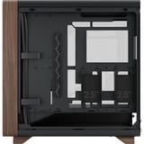 Fractal Design Summit Black TG midi tower behuizing Zwart/houtkleur | 2x USB-A | 1x USB-C | Tempered Glass