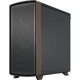 Fractal Design Summit Black TG midi tower behuizing Zwart/houtkleur | 2x USB-A | 1x USB-C | Tempered Glass